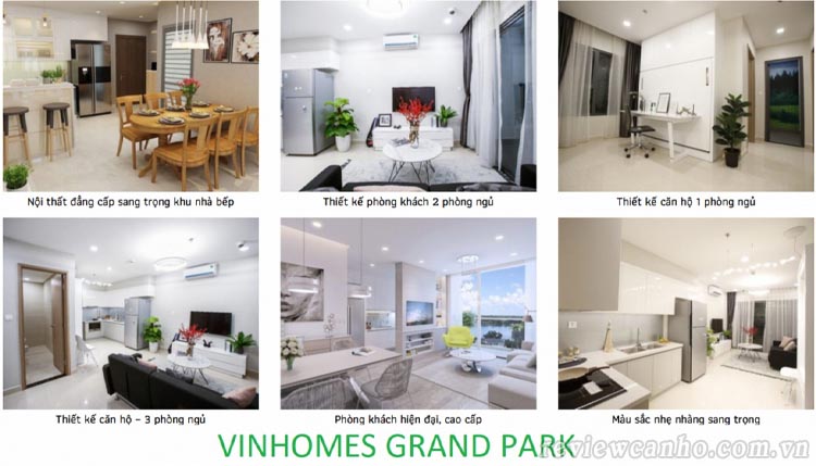 Thiết kế căn hộ Vinhomes Grand Park đa dạng